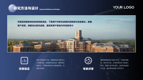 蓝色科技学院毕业答辩PPT模板