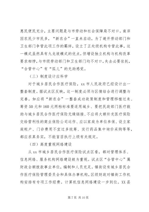 城乡合作医疗保险调研报告.docx