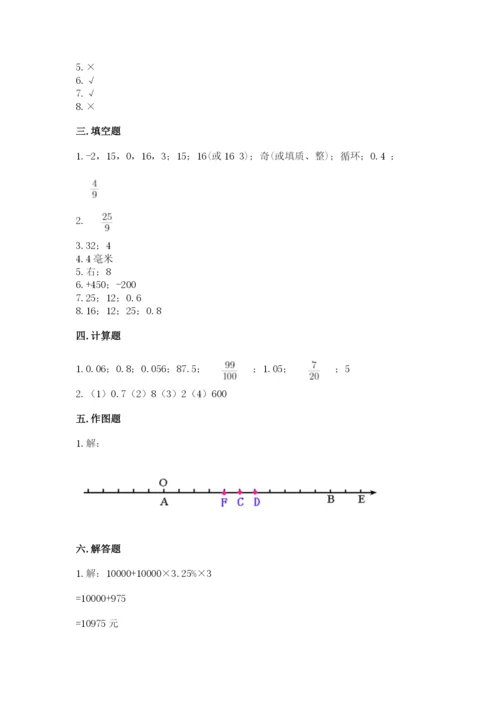 沪教版数学六年级下册期末检测试题【模拟题】.docx
