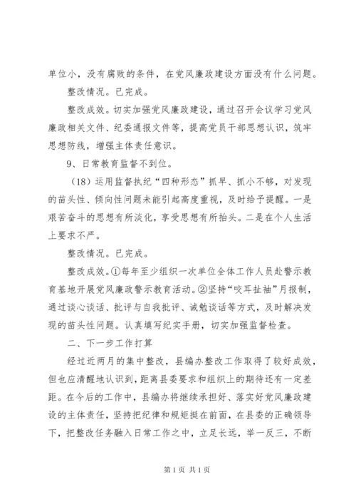 县机构编办关于巡察整改情况的报告.docx