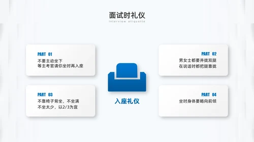 蓝色微粒体面试礼仪培训PPT模板面试技巧面试