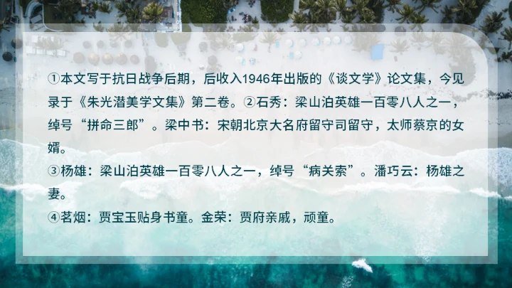 咬文嚼字海岸线文学通用PPT模板