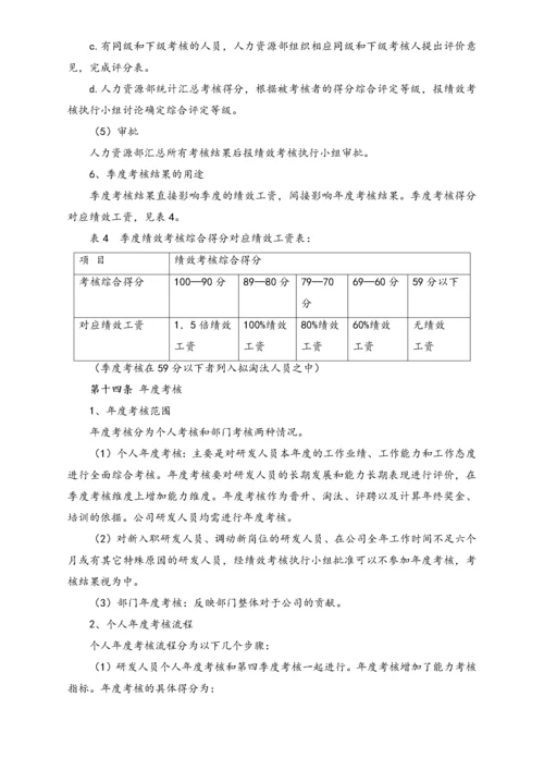 公司研发人员绩效管理制度.docx