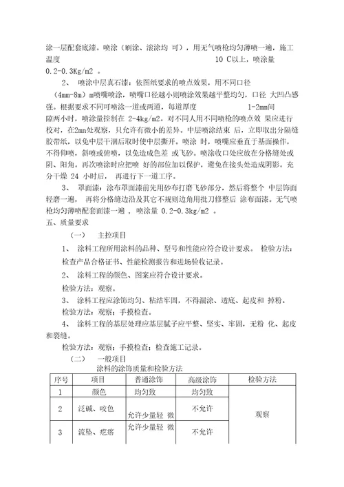 外墙涂料真石漆施工方案