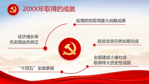 红色大气党建党支部年终述职报告PPT