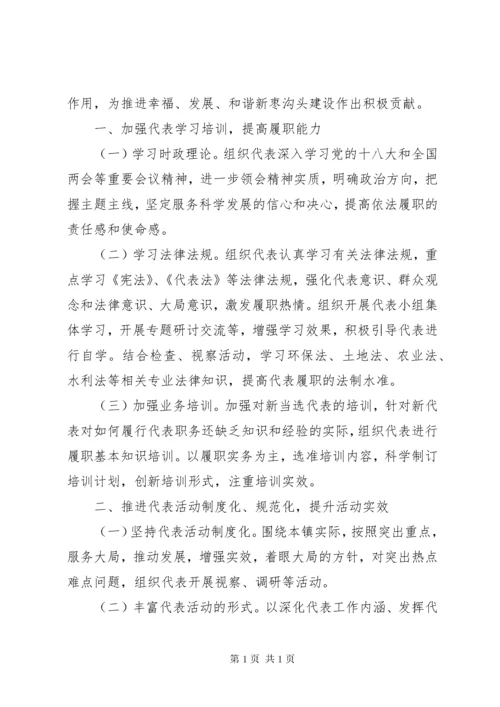 【镇人大代表活动计划】人大代表活动计划.docx