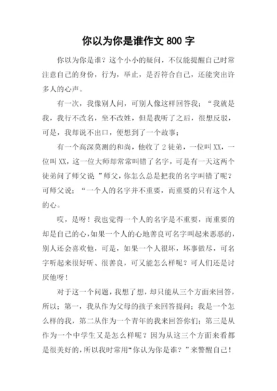 你以为你是谁作文800字.docx