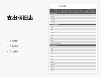 支出明细表