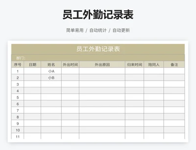 员工外勤记录表