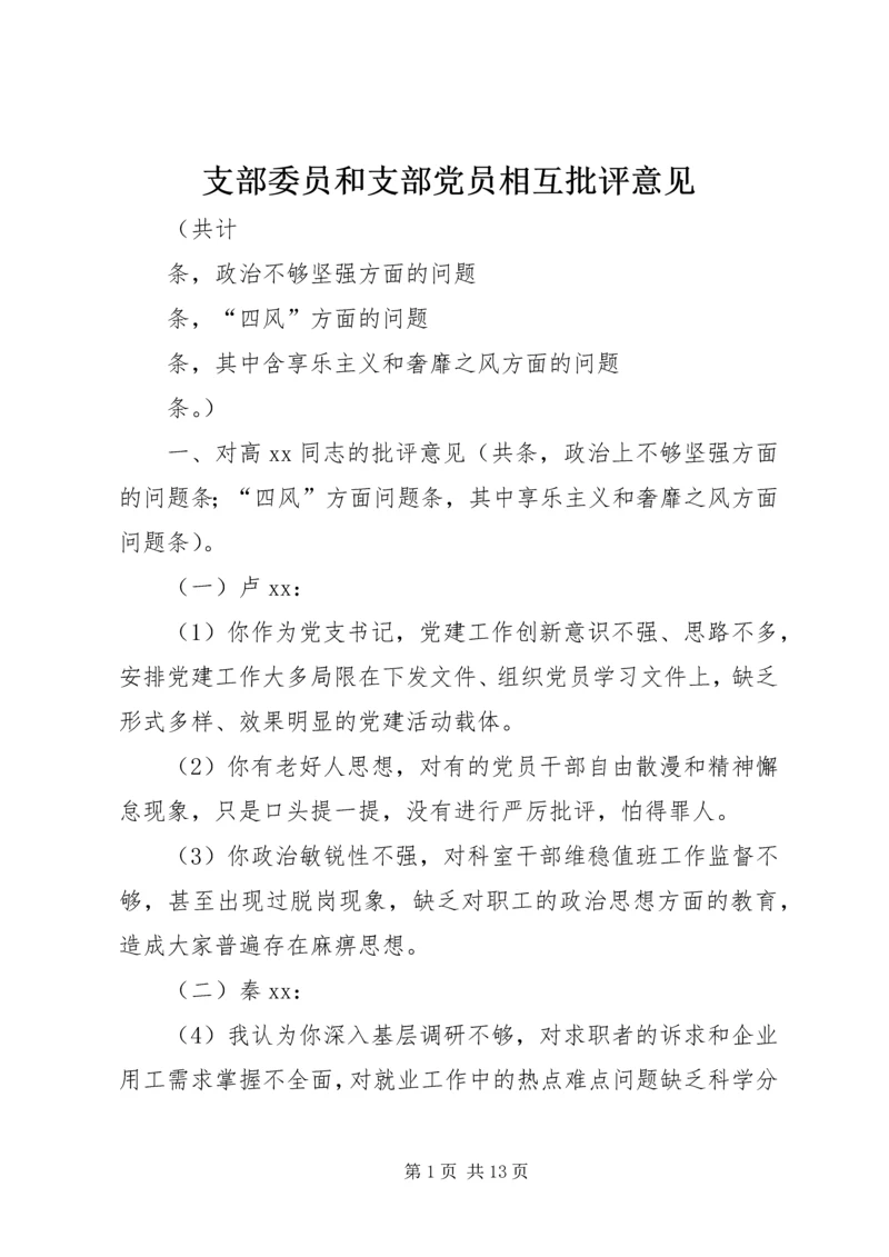 支部委员和支部党员相互批评意见 (4).docx