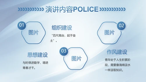 蓝色大气司法警察公安工作总结动态PPT模板