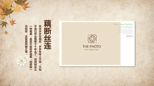 怀旧风格20年同学联谊会PPT模板