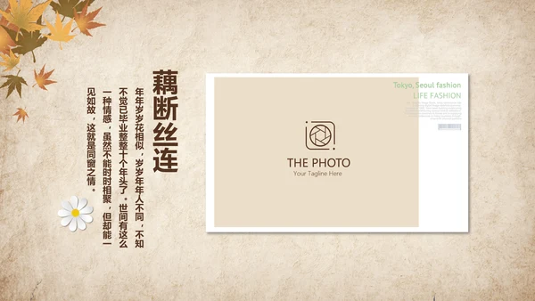 怀旧风格20年同学联谊会PPT模板