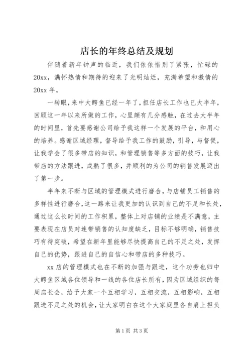 店长的年终总结及规划.docx