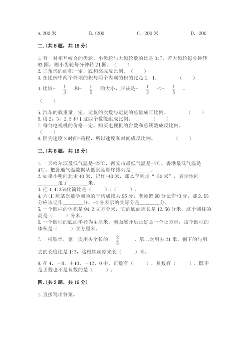 西师大版小升初数学模拟试卷（考点梳理）.docx