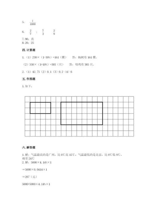 三明市清流县六年级下册数学期末测试卷学生专用.docx