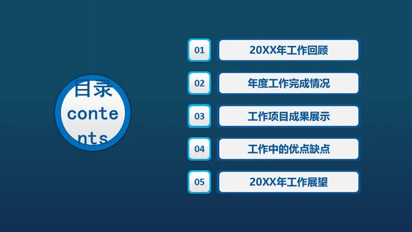 蓝色商务工作总结汇报通用PPT模板