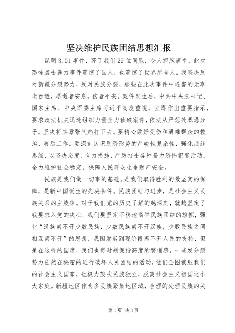 坚决维护民族团结思想汇报.docx