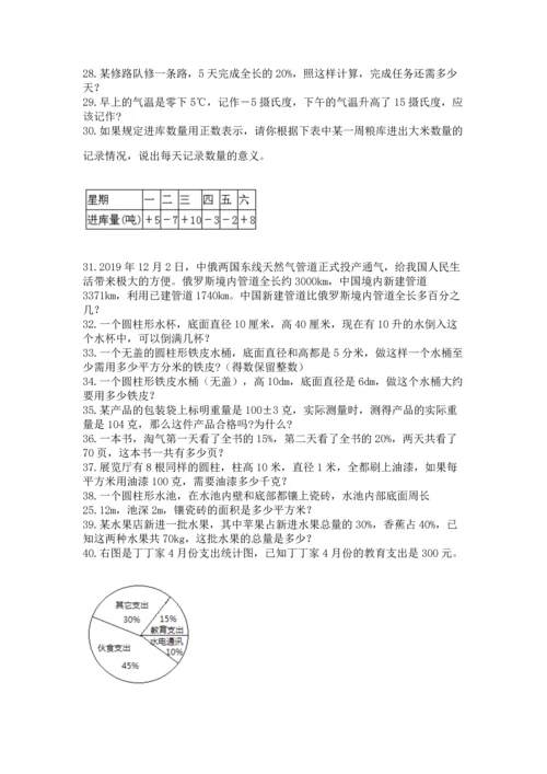 六年级小升初数学应用题50道含答案（轻巧夺冠）.docx