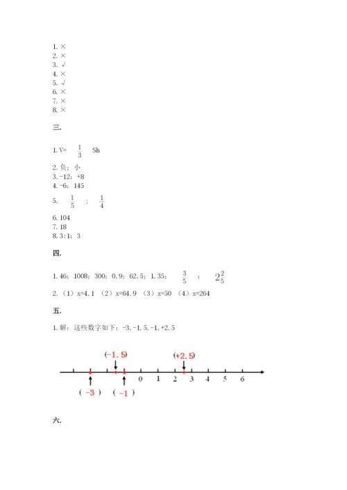 人教版六年级数学下学期期末测试题附完整答案【精品】.docx