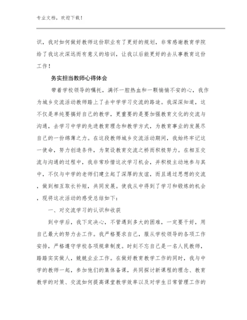 2023年务实担当教师心得体会例文27篇.docx