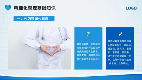 蓝色简约医院精细化管理PPT模板宣传PPT动态PPT