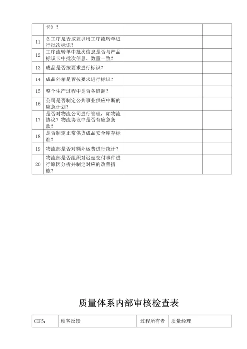 质量体系内部审核检查表.docx