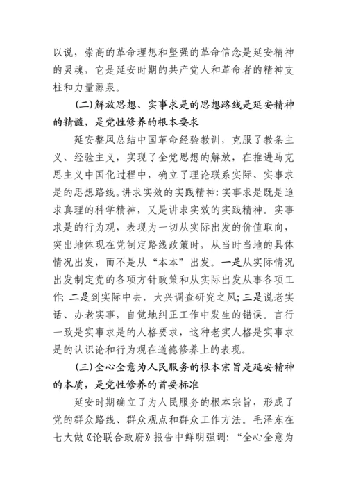 区委书记延安精神党课讲稿.docx