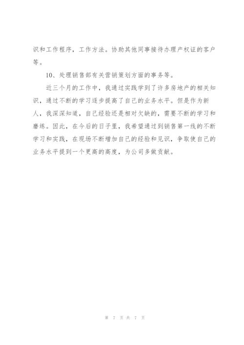 销售员转正工作个人总结范文.docx