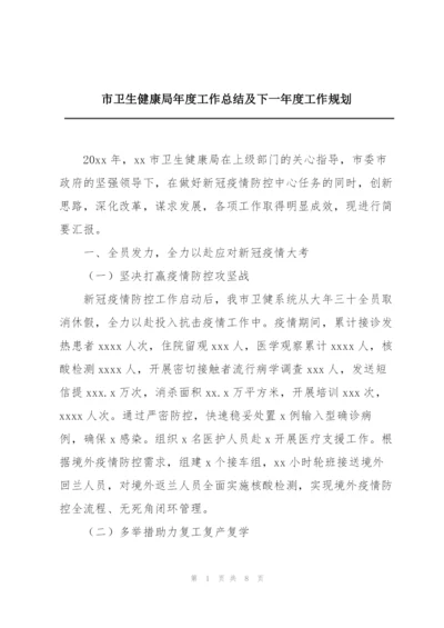 市卫生健康局年度工作总结及下一年度工作规划.docx