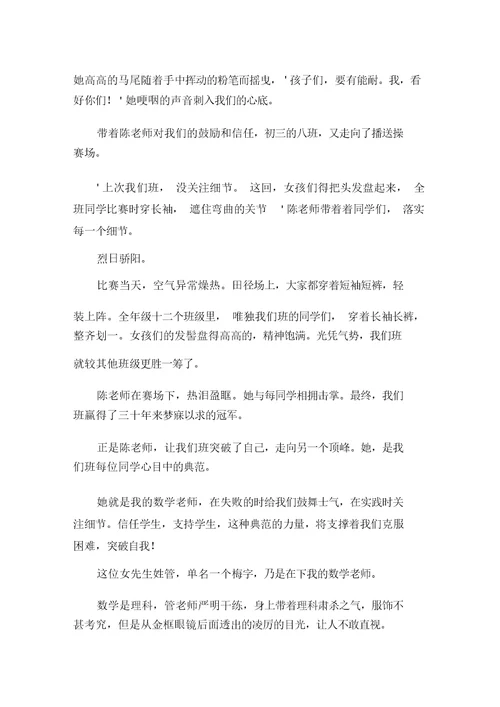 中小学数学老师作文