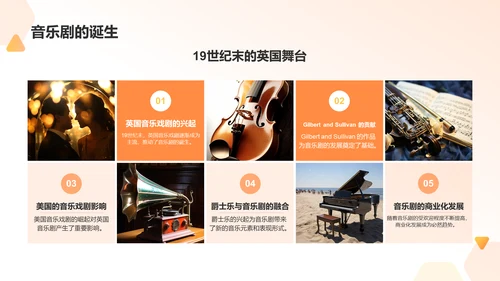 橙色商务音乐剧PPT模板