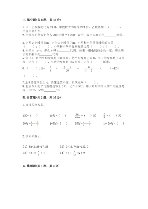 赣州市于都县六年级下册数学期末测试卷及精品答案.docx