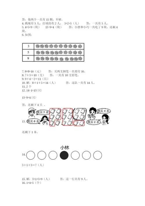 一年级上册数学解决问题50道（名师系列）word版.docx