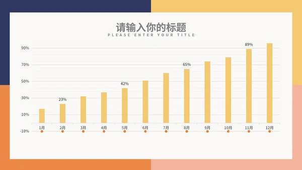 橙色方块小清新简约总结汇报PPT模板