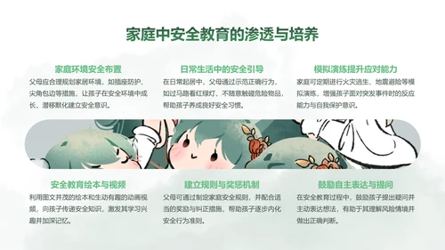 青黛此间水墨绿中国风安全教育