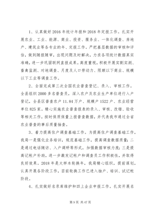 统计局XX年工作总结及XX年工作计划锦集.docx