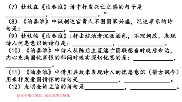 七年级下册 第六单元 课外古诗词诵读   泊秦淮 课件(共37张PPT)