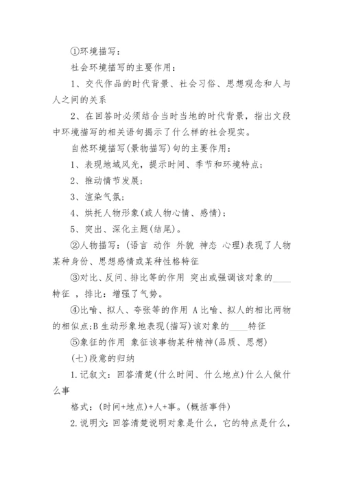 八年级语文现代文阅读答题技巧大全.docx