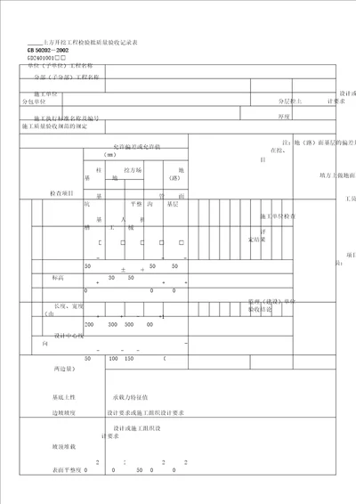 土方开挖工程检验批2401001doc