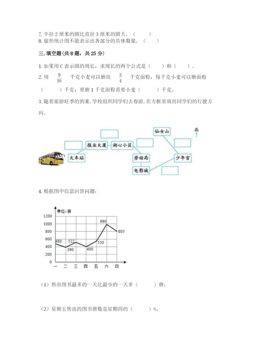 人教版数学六年级上册期末测试卷及参考答案（新）.docx