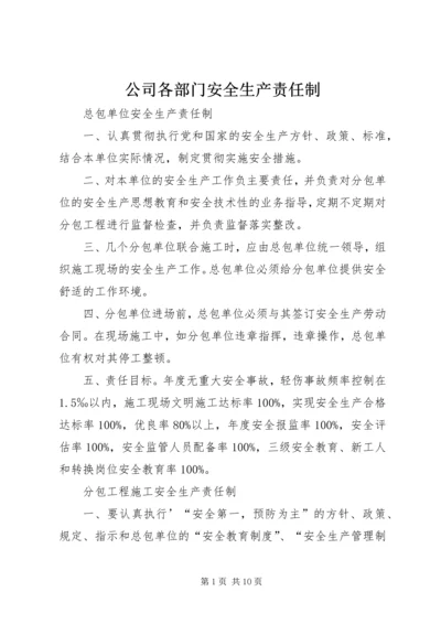 公司各部门安全生产责任制 (2).docx