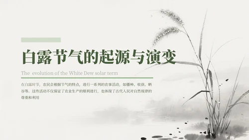 绿色中国风白露节气主题班会PPT模板