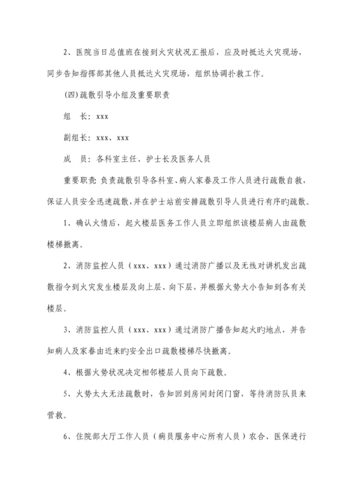 医院消防安全灭火疏散应急预案.docx