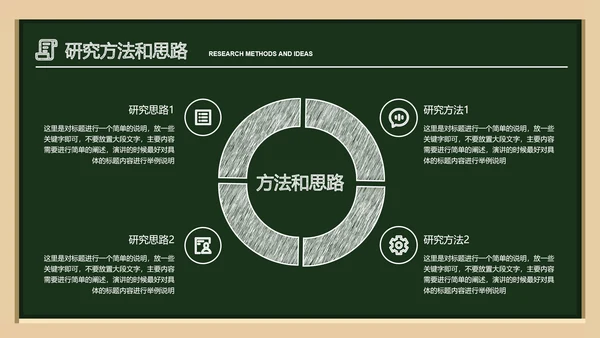 深绿色简约黑板风教育答辩PPT演示模板