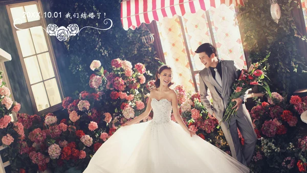 唯美动画浪漫恋爱婚礼情人节求婚通用PPT模板
