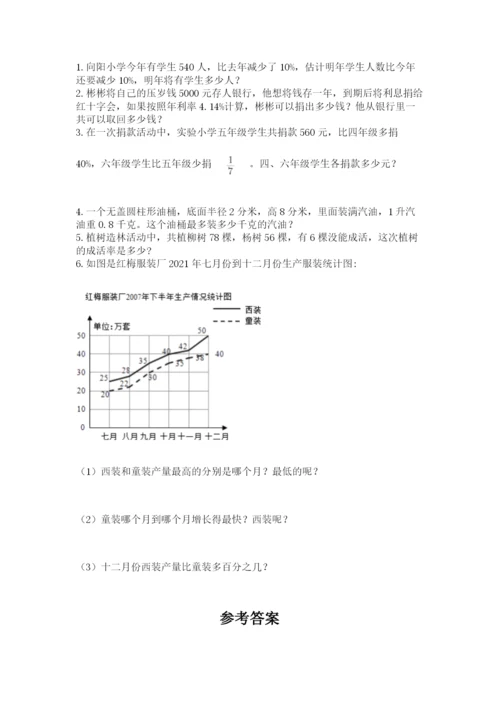 北师大版六年级数学下学期期末测试题附参考答案【培优】.docx