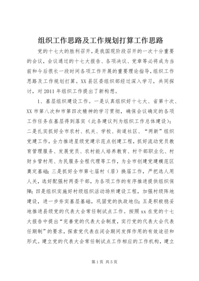 组织工作思路及工作规划打算工作思路.docx