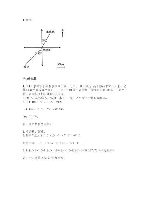 冀教版小学六年级下册数学期末检测试题及参考答案【考试直接用】.docx