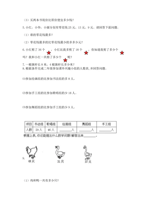小学二年级上册数学应用题100道（名师系列）.docx